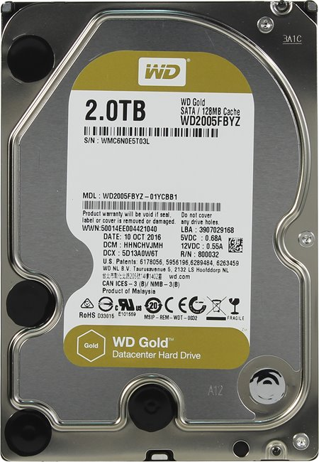 WD  SATA 2TB Gold WD2005FBYZ