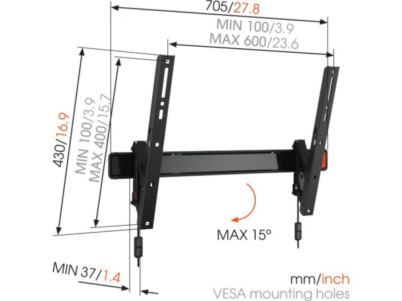 Vogel W50810 ugaoni zidni nosac 40-65