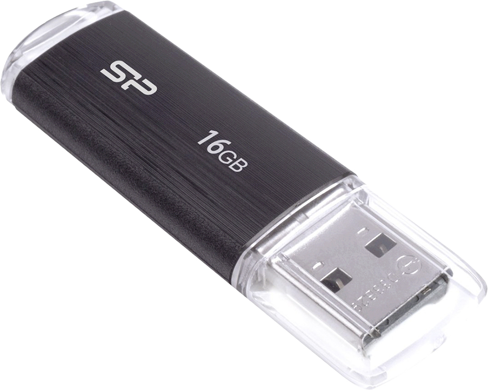 SILICON POWER U02 16GB USB 2.0 BLACK SP016GBUF2U02V1K