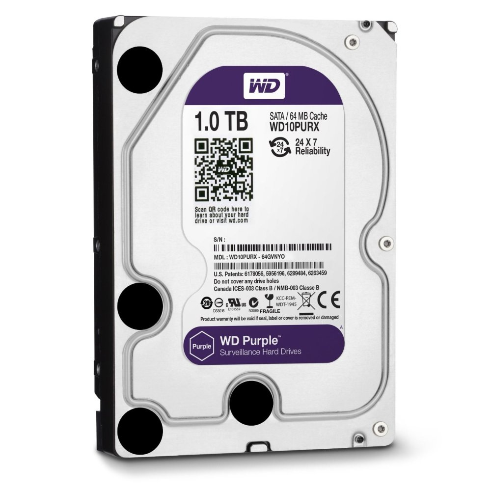 WD SATA HDD 1TB Purple (WD10PURZ)