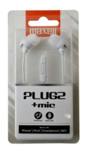 Maxell PLUGZ slusalice white + MIC