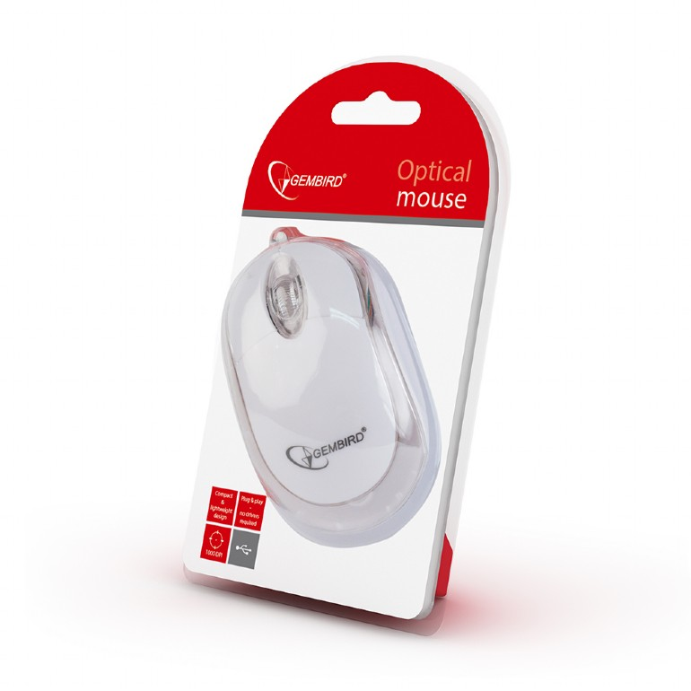 GEMBIRD MUS-U-01-WT Opticki mis USB white