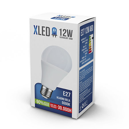 XLED (E27 12W HB) Led Sijalica, E27 -12W, 220V, Hladno bela, 5500K