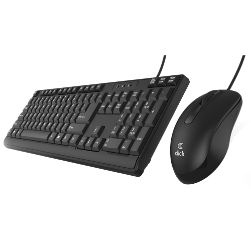 Click KM-L0 Tastatura i miš žičani USB, US, crni