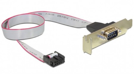 Gembird CC-DB9ML-01 DB9 serial port receptacle on low-profile bracket, 40cm