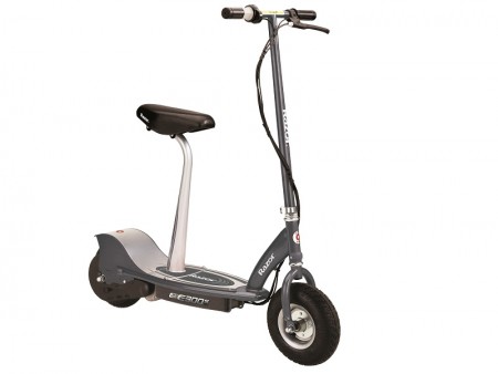 Razor Electric E300 Scooter Seated - Matte Gray