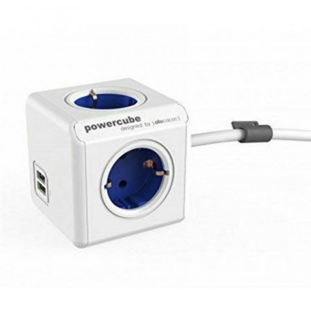 KABL Powercube produžni 4xŠuko+2USB-5V2.1A,1.5m, plava