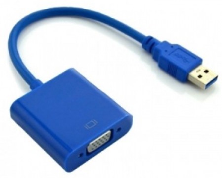 E-green adapter usb 3.0 tim(M)-vga(F) plavi