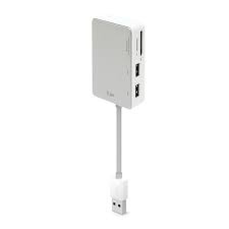 iLuv (ICB718WHT) Card Reader with 2 USB Ports White 