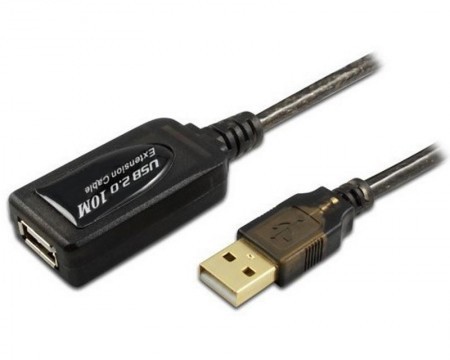 E-GREEN Kabl sa pojačivačem USB A - USB A MF 5m crni
