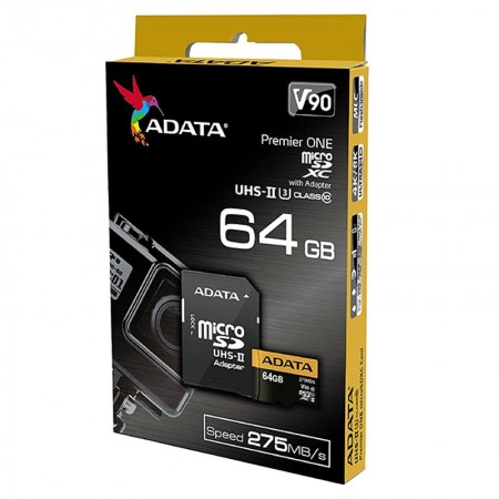 A-DATA (AUSDX64GUII3CL10-CA1) 64GB UHS-II U3 MicroSDXC Adapter