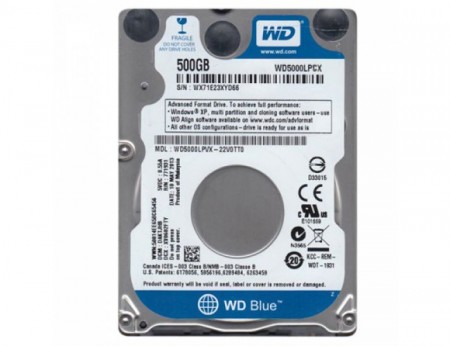 WD Blue 5000LPCX Kapacitet 500GB, SATA3, 32 MB, 2,5, 5.400 rpm, 7 mm