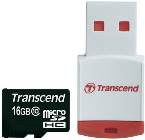Transcend Micro SD 16GB TS16GUSDHC10-P3 SDHC Class 10 + USB card reader