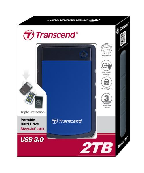 Transcend 2TB USB 3.0 2.5  TS2TSJ25H3B Black/Blue