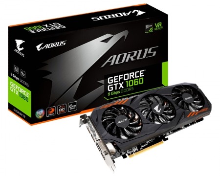 GIGABYTE nVidia GeForce GTX 1060 6GB 192bit GV-N1060AORUS-6GD rev.2.0