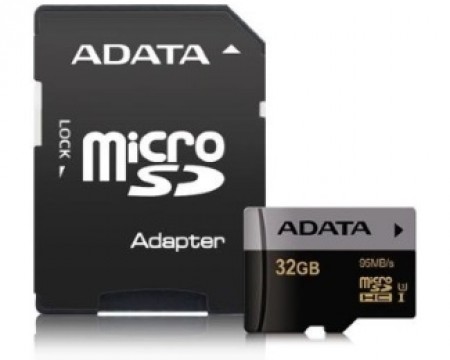 A-DATA UHS-I U3 MicroSDHC 32GB class 10 + adapter AUSDH32GUI3CL10-RA1
