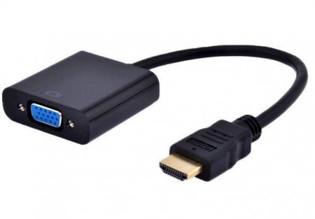 A-HDMI-VGA-06 ** Gembird  HDMI to VGA and audio adapter cable, single port, black WITH AUDIO! (559)
