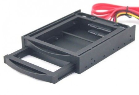 MR3-2SATA2.5-01 Gembird 3.5 mobile rack for two SATA 2.5 drives, black