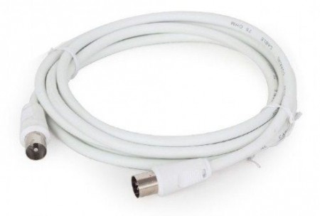 CCV-515-W Gembird TV plug to TV socket 1.8 meter, white