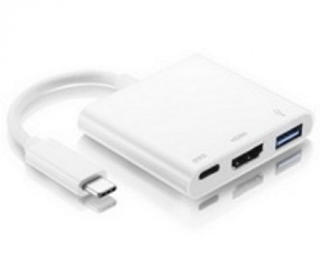 FAST ASIA Adapter - konvertor USB 3.1 tip C - USB 3.0 + HDMI + tip C (F)