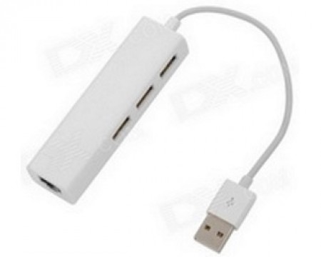 FAST ASIA USB 2.0 - HUB 2.0 (m3ž) + RJ45 (ž) srebrni