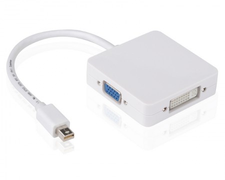 FAST ASIA Adapter-konvertor Mini DisplayPort - HDMI + VGA + DVI beli