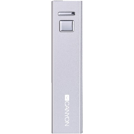 CANYON Power bank 2600mAh built-in Lithium-ion battery, output 5V1A, input 5V1A, White (CNE-CPBF26W)