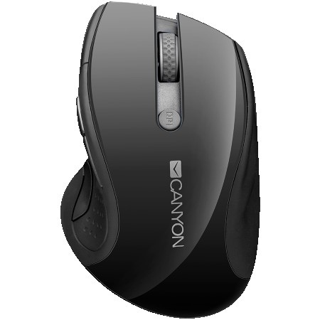 CANYON 2.4Ghz wireless mouse, optical tracking - blue LED, 6 buttons, DPI 100012001600, Black pearl glossy (CNS-CMSW01B)