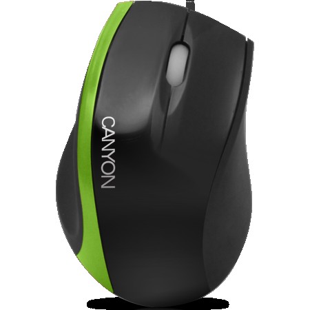 Input Devices - Mouse Box CANYON CNR-MSO01N (Cable, Optical 800dpi,3 btn,USB), BlackGreen (CNR-MSO01NG)