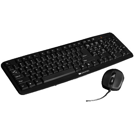 CANYON USB standard KB, water resistant AD layout bundle with optical 3D wired mice 1000DPI black (CNE-CSET1-AD)