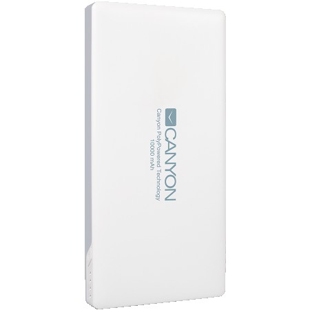 CANYON Power bank 10000mAh (Color: White), bulit in Lithium Polymer Battery (CNS-TPBP10W)