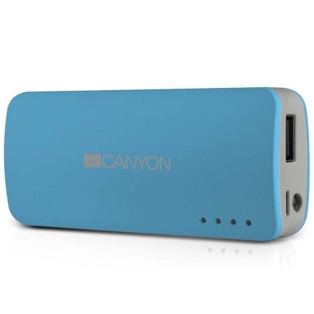 CANYON CNE-CPB44BL Blue color portable battery charger with 4400mAh, micro USB input 5V1A and USB output 5V1A(max.) (CNE-CPB44BL)