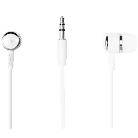 CANYON Stereo earphones with microphone, White (CNE-CEPM01W)