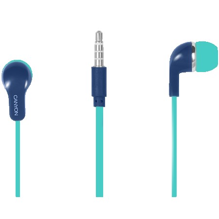 CANYON Stereo Earphones with inline microphone, Green+Blue (CNS-CEPM02GBL)