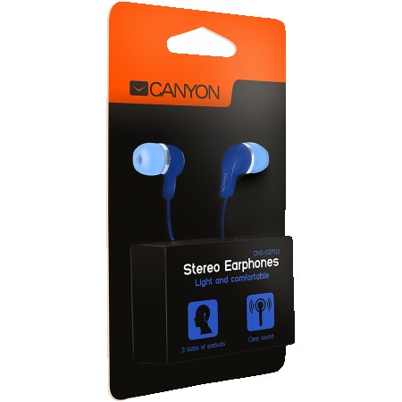 CANYON Stereo Earphones with inline microphone, Blue (CNS-CEPM02BL)