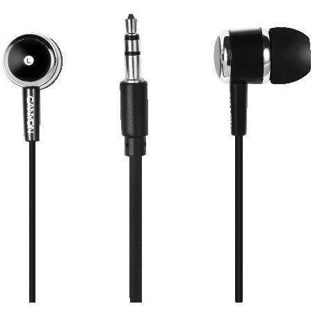CANYON Stereo earphones with microphone, Black (CNE-CEPM01B)
