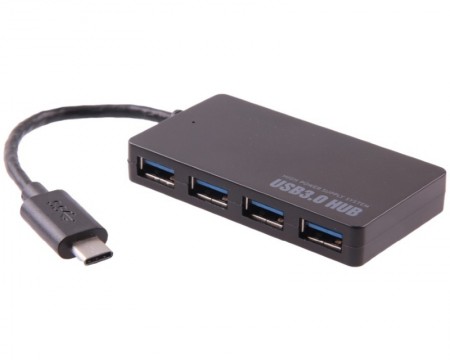 E-GREEN USB 3.0 HUB 4port aluminium case crni