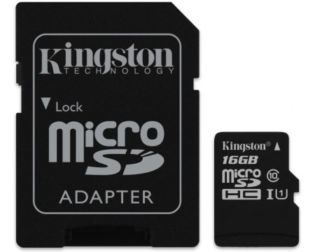 KINGSTON UHS-I MicroSDHC 16GB 80R class 10 SDCS16GB + adapter