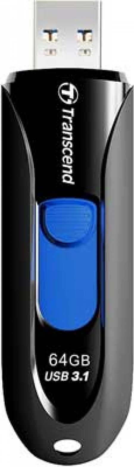 Transcend USB 64 GB, JetFlash 790, USB3.0, 90/28 MB/s, Retractable, Black/Blue