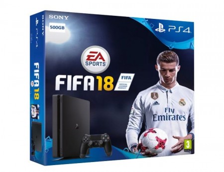 Konzola PS4 500GB + Fifa18 + Dualshock 4