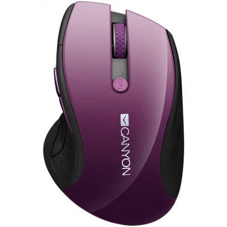 CANYON 2.4Ghz wireless mouse, optical tracking - blue LED, 6 buttons, DPI 100012001600, Purple pearl glossy (CNS-CMSW01P)