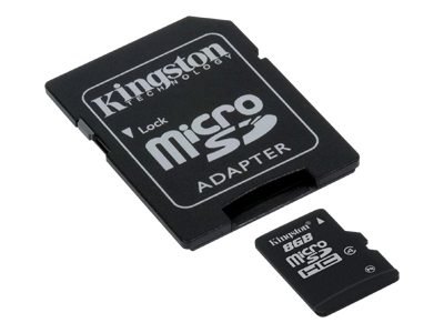 Kingston microSDHC 8GB Class 4 + SD Adapter - SDC4/8GB   