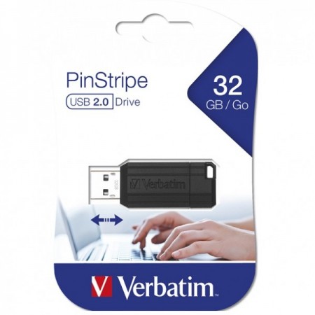 VERBATIM USB FLASH MEMORIJE 32GB PINSTRIPE BLACK 49064 (UFV49064/Z)