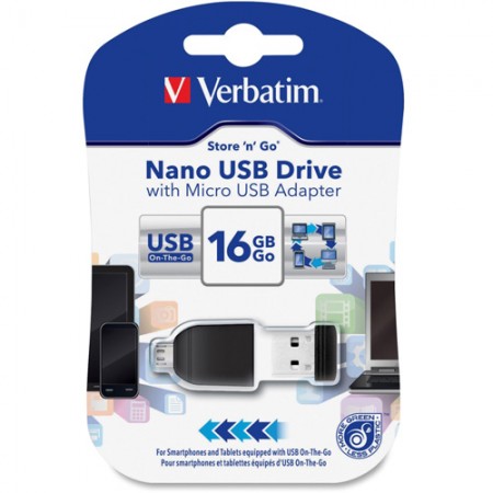 VERBATIM USB FLASH MEMORIJE NANO/16GB/SA MICRO OTG ADAPTEROM (UFV49821)