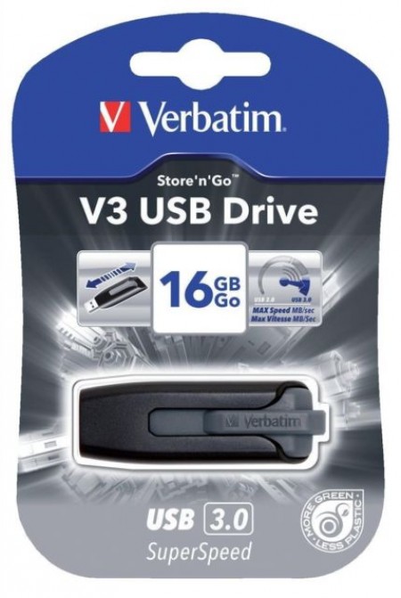 VERBATIM USB FLASH MEMORIJE 16GB USB 3.0 BLACK 49172 (UFV49172/Z)