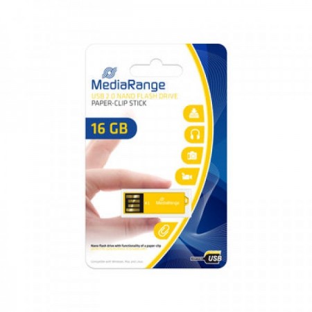 MEDIARANGE GERMANY USB FLASH MEMORIJE NANO 16GB/2.0/YELLOW PAPER-CLIP STICK MR976 (UFMR976)