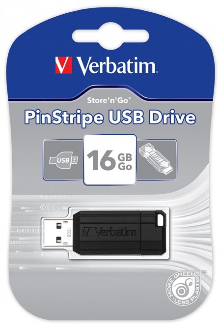 VERBATIM USB FLASH MEMORIJE 16GB PINSTRIPE BLACK 49063 (UFV49063/Z)