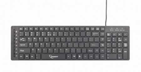 GEMBIRD KB-MCH-01 Chocolate Slim 22 mm Multimedia Keyboard, US layout, black COLOR BOX, USB