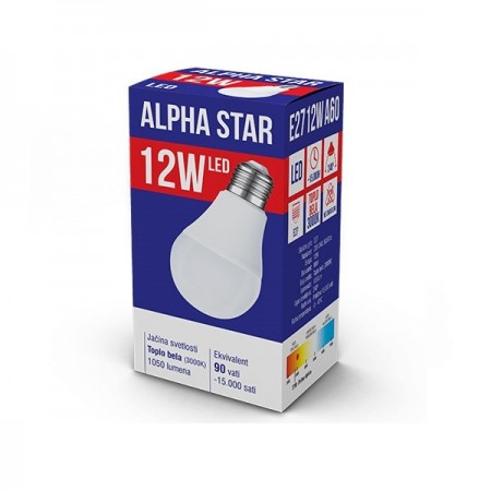 Alpha Star (E27 12W ) ECO Led Sijalica, E27 -12W, 220V, Toplo Bela, 3000K