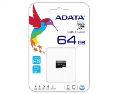 A-DATA UHS-I MicroSDXC 64GB class 10 AUSDX64GUICL10-R